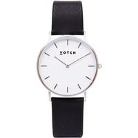 votch classic collection vegan leather watch black silver