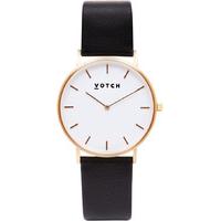 votch classic collection vegan leather watch black gold