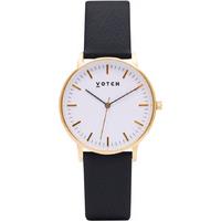 Votch New Collection Vegan Leather Watch - Black & Gold