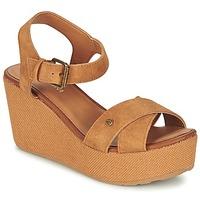 volcom stone plateform womens sandals in brown