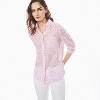 Voile Crisp Island Flower Shirt - Bright Pink