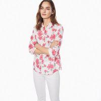 voile island flower shirt bright magenta