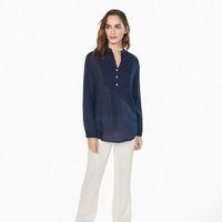 voile tuxedo shirt persian blue