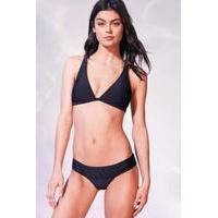 volcom simply solid halter bikini top black