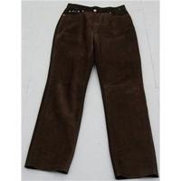 Votre Nom Jeans, size 12, brown leather front jeans