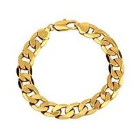 Vogue 22CM Men\'s 24K Yellow Gold Filled Bracelet Figaro Curb Link Chain 12MM Width Jewelry Christmas Gifts