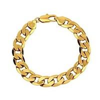 vogue 22cm mens 24k yellow gold filled bracelet figaro curb link chain ...