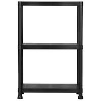 vonhaus 3 tier black plastic shelving