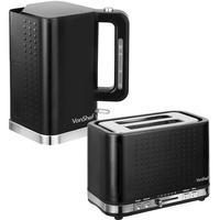 VonShef Premium Black Kettle and Toaster Set