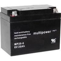 VRLA 6 V 20 Ah multipower MP20-6 A9621 AGM (W x H x D) 157 x 125 x 83 mm M5 connector Maintenance-free, Low self-dischar