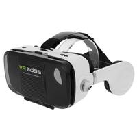 VR BOSS Virtual Reality Glasses VR Box Talking Glasses Headset with Earphone Mic for Android iOS Windows Smart Phones with 4.0 to 6.3 Inches
