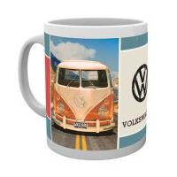 vw camper beetle grid mug