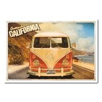 VW Camper California Postcard Poster White Framed - 96.5 x 66 cms (Approx 38 x 26 inches)