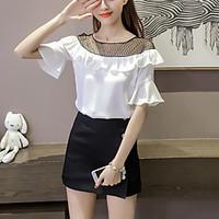 w womens going out casualdaily street chic summer loose blouse patchwo ...