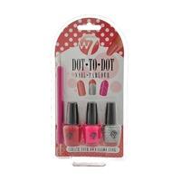 W7 Dot To Dot Nail Parlour Set (Pink Fuschia White)