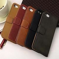 Wallet Style PU Leather Full Body Case with Stand and Card Slot for iPhone 5/5S