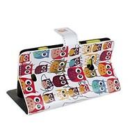 Wallet Style Cartoon Owl PU Leather Full Body Case with Stand and Card Slot for Nokia Lumia 625