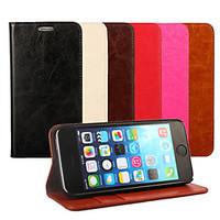Wallet/Card Holder/Solid Color Hard Genuine Leather Case For iPhone 7 7 Plus 6s 6 Plus SE 5s 5