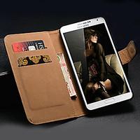Wallet Stand Genuine Leather Case with Card Holder for Samsung Galaxy Note 3 N9000
