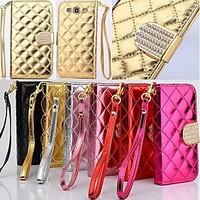 Wallet Style Grid Design Pattern PU Full Body Cover with Stand and Card Slot for Samsung Galaxy S3 I9300(Assorted Colors