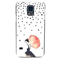 Walking in The Rain Girl Pattern Hard Case Cover for Samsung Galaxy S5 I9600