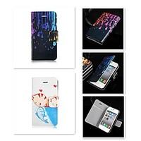 Water Droplets Cat Pattern PU Leather Full Body Case for iPhone 4/4S