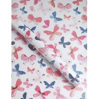 watercolour butterfly pearlised 2 metre roll wrapping paper