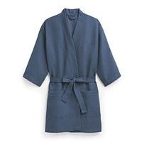 Waffle Kimono Robe - Navy