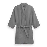 Waffle Kimono Robe - Grey