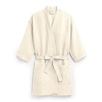 Waffle Kimono Robe - Ivory / Beige