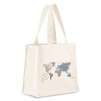wanderlust world map personalised tote bag mini tote with gussets
