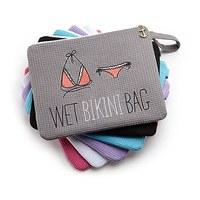 Waffle Wet Bikini Bag - Gray