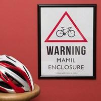 warning mamil enclosure framed print