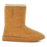 WATERPROOF SHEEPSKIN STYLE LADIES SNUG-BOOT WELLIES in CARAMEL - UK Size 8 - 9 (Euro 42/43)