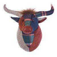 WALL MOUNTED FABRIC TROPHY HEAD in Highland Cow Design