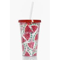 Watermelon Tumbler With Straw - red