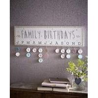 Wall Mounted Family Birthdays Chart