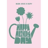 watering can personalised mothers day card