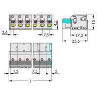 WAGO 2721-206/026-000 Female MCS-MIDI 6P 7.5mm Push Buttons Pk50