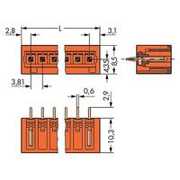 WAGO 734-232/100-000 Male MCS-MINI 2P 3.81mm Press-in Pins Pk200