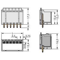 WAGO 2091-1402/200-000 picoMAX® 3.5 Male 2P THR Tape Straight Pk200