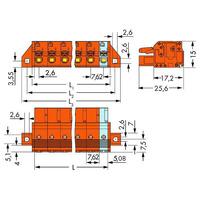 WAGO 2231-710/031-000 Female Flanged 10P Pitch 7.62 mm Push-button...