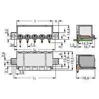 WAGO 2092-3424/005-000 picoMAX® 7.5 Male Flanged 4P Angled Pk100