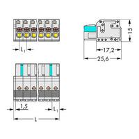 WAGO 2721-102/026-000 Female MCS-MIDI 2P 5mm Push Buttons Pk100