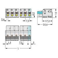 WAGO 2721-202/026-000 Female MCS-MIDI 2P 7.5mm Push Buttons Pk100