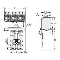 WAGO 2091-1105/002-000 Female picoMAX 5P 3.5mm Gripping Plate Push...