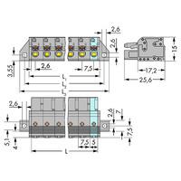 wago 2231 202031 000 female flanged 2p pitch 75mm push button pk50