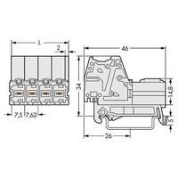 WAGO 831-3208/007-000 Male MCS-MAXI 8P 7.62mm DIN 35 Adaptor Pk12