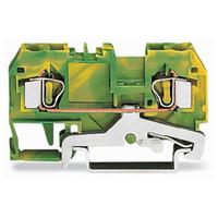 WAGO 281-907 6mm 2-cond. Ground Trm. Block Green-yellow AWG 28-12 50pk