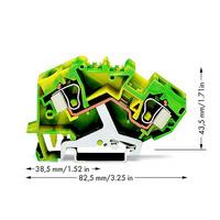 wago 784 607 2 conductor ground terminal block green yellow 25pk